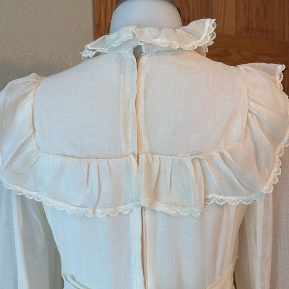 GUNNE SAX BY JESSICA 1970s Vintage Prairie Style Long Sleeve Maxi Dress - Picture 9 of 17